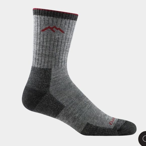 Darn Tough Hike/Trek Micro Crew Midweight Sock Gray/Red NWT in packaging‎ - Picture 1 of 5